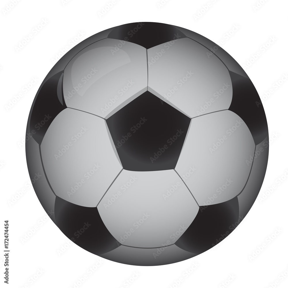 Fototapeta premium Isolated soccer ball on a white background, Vector illustration
