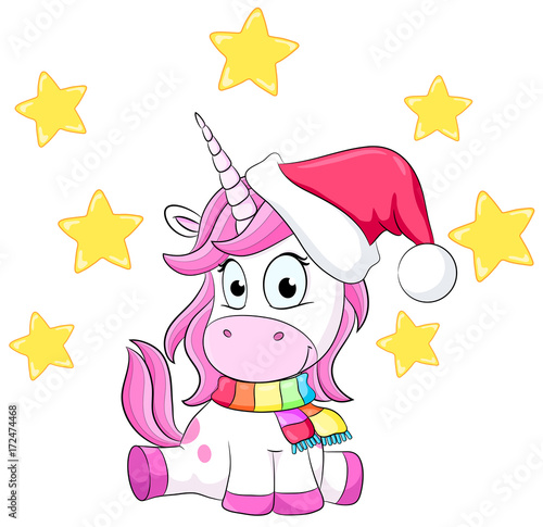Weihnachtliches Einhorn - Vektor Illustration