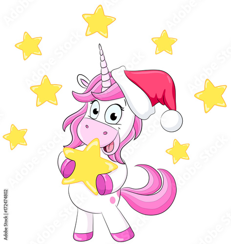 Weihnachtliches Einhorn - Vektor Illustration