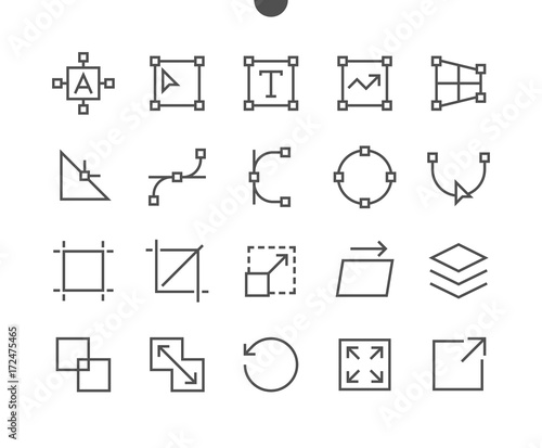 Graphic Design Pixel Perfect Well-crafted Vector Thin Line Icons 48x48 Ready for 24x24 Grid for Web Graphics and Apps with Editable Stroke. Simple Minimal Pictogram