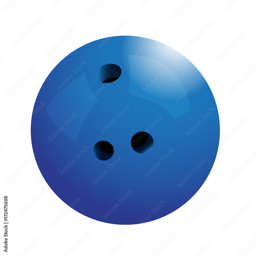 Fototapeta premium Isolated bowling ball on a white background, Vector illustration