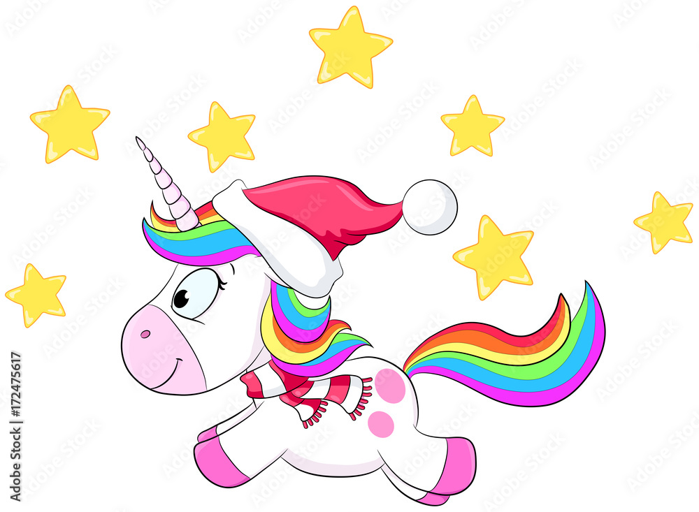 Naklejka premium Weihnachtliches Einhorn - Vektor Illustration