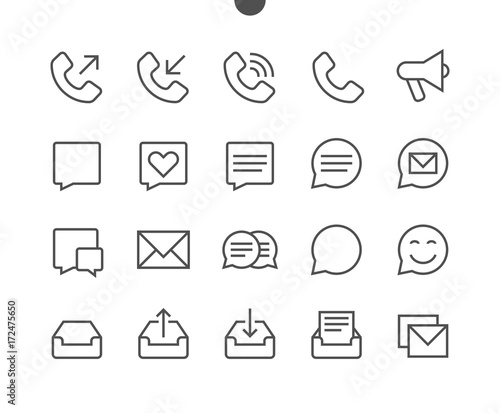 Communication Pixel Perfect Well-crafted Vector Thin Line Icons 48x48 Ready for 24x24 Grid for Web Graphics and Apps with Editable Stroke. Simple Minimal Pictogram