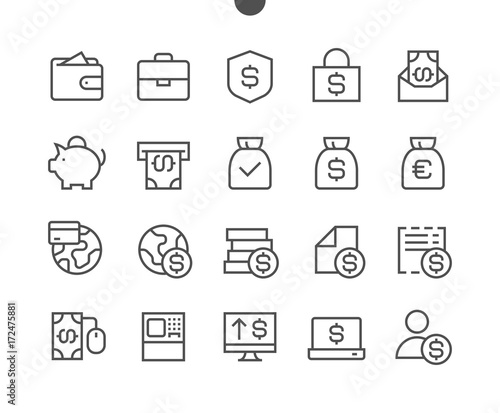 Financial Pixel Perfect Well-crafted Vector Thin Line Icons 48x48 Ready for 24x24 Grid for Web Graphics and Apps with Editable Stroke. Simple Minimal Pictogram © palau83