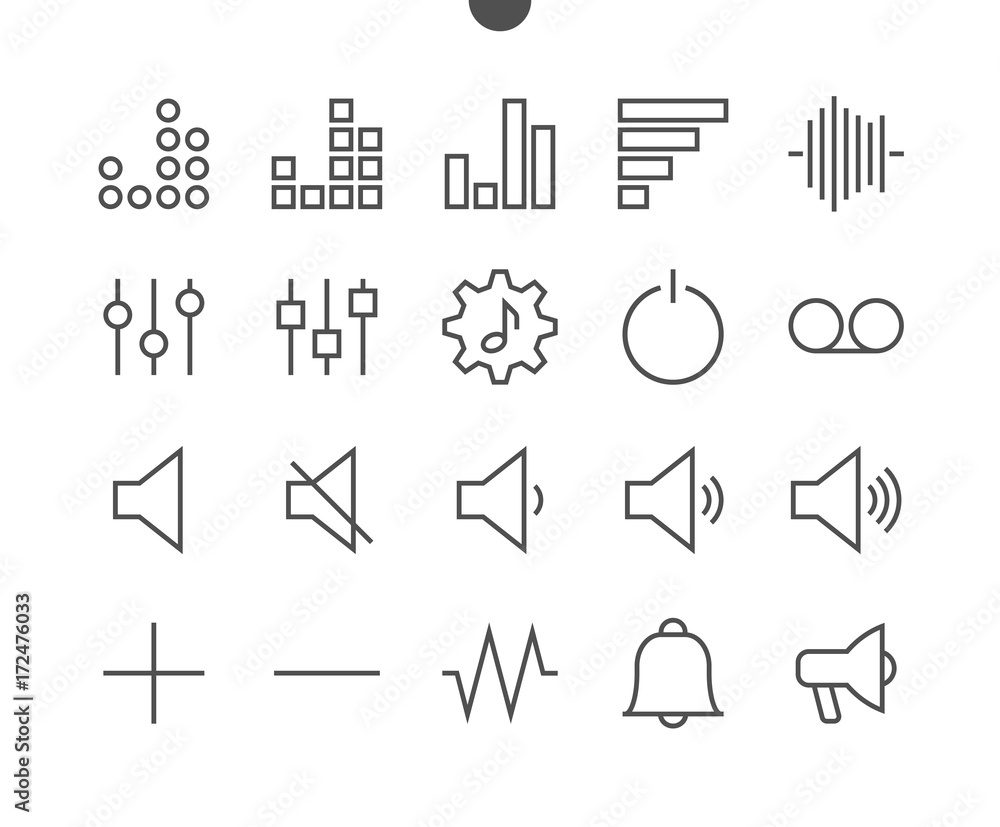 Audio Video Pixel Perfect Well-crafted Vector Thin Line Icons 48x48 ...