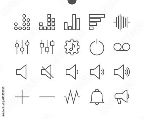 Audio Video Pixel Perfect Well-crafted Vector Thin Line Icons 48x48 Ready for 24x24 Grid for Web Graphics and Apps with Editable Stroke. Simple Minimal Pictogram