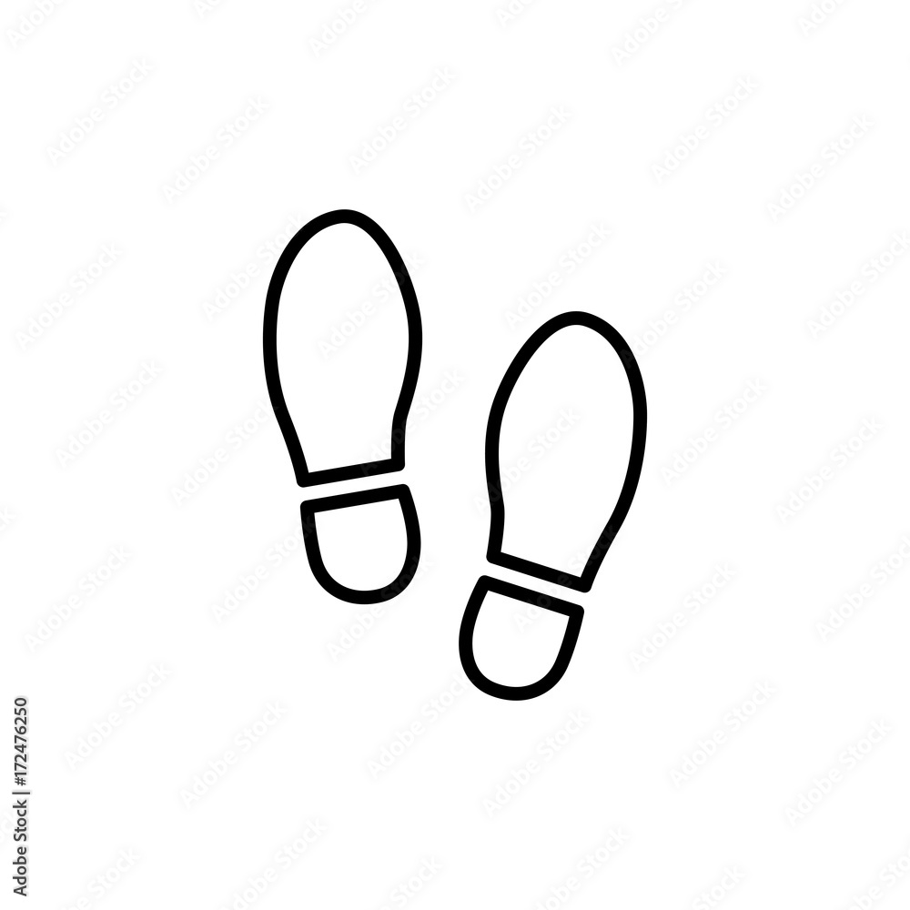 line shoeprint icon on white background line shoeprint icon on white background