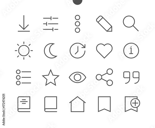Reading View Outlined Pixel Perfect Well-crafted Vector Thin Line Icons 48x48 Ready for 24x24 Grid for Web Graphics and Apps with Editable Stroke. Simple Minimal Pictogram