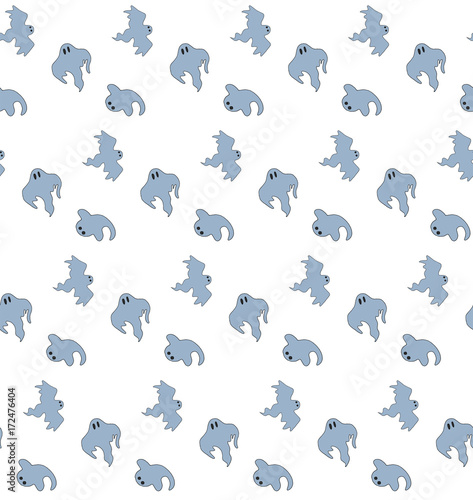 Halloween seamless pattern design with ghost.