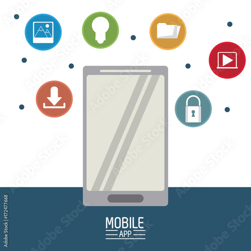 Mobile app technology icon vector illustration graphic design