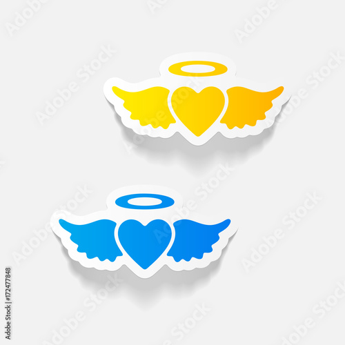 Bilde på lerret realistic design element: heart angel