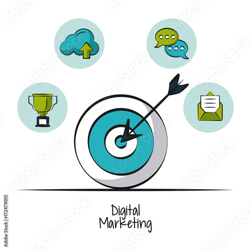 Tableau sur toile Digital marketing and business icon vector illustration graphic design