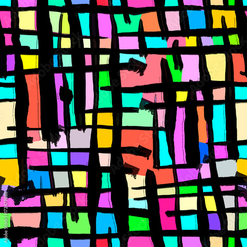 Wallpaper Mural Memphis style hand drawn textured seamless pattern Torontodigital.ca