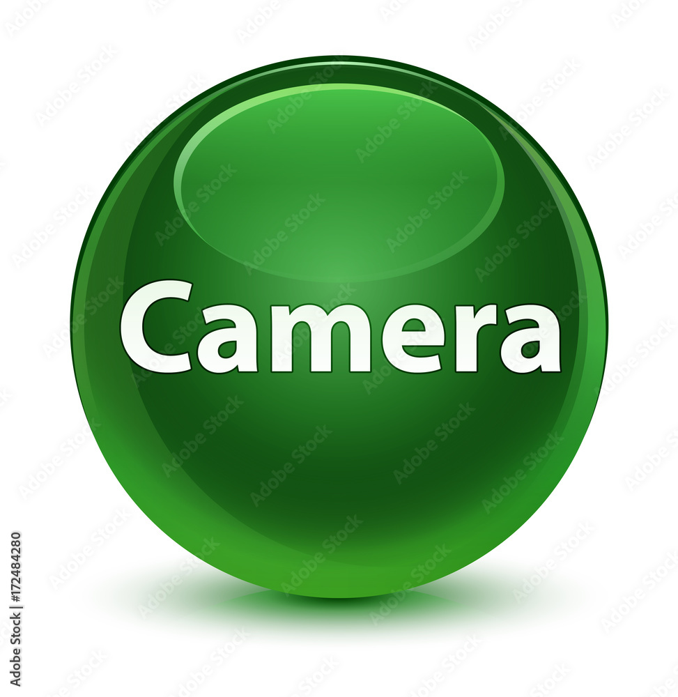 Camera glassy soft green round button Camera glassy soft green round button