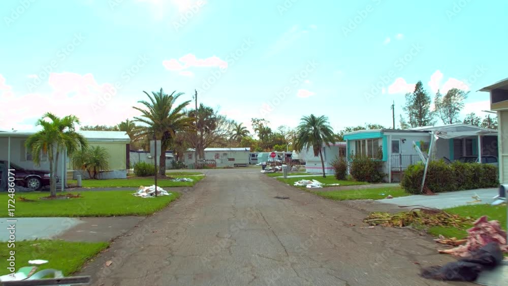 Driving through a trailer home park Driving through a trailer home park