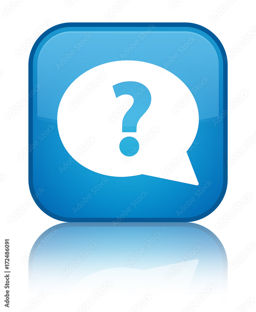 Question mark bubble icon special cyan blue square button Question mark bubble icon special cyan blue square button