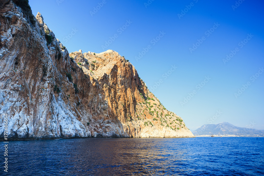 seascape with Alanya's castle rock 