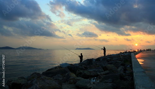 fishermen and cat