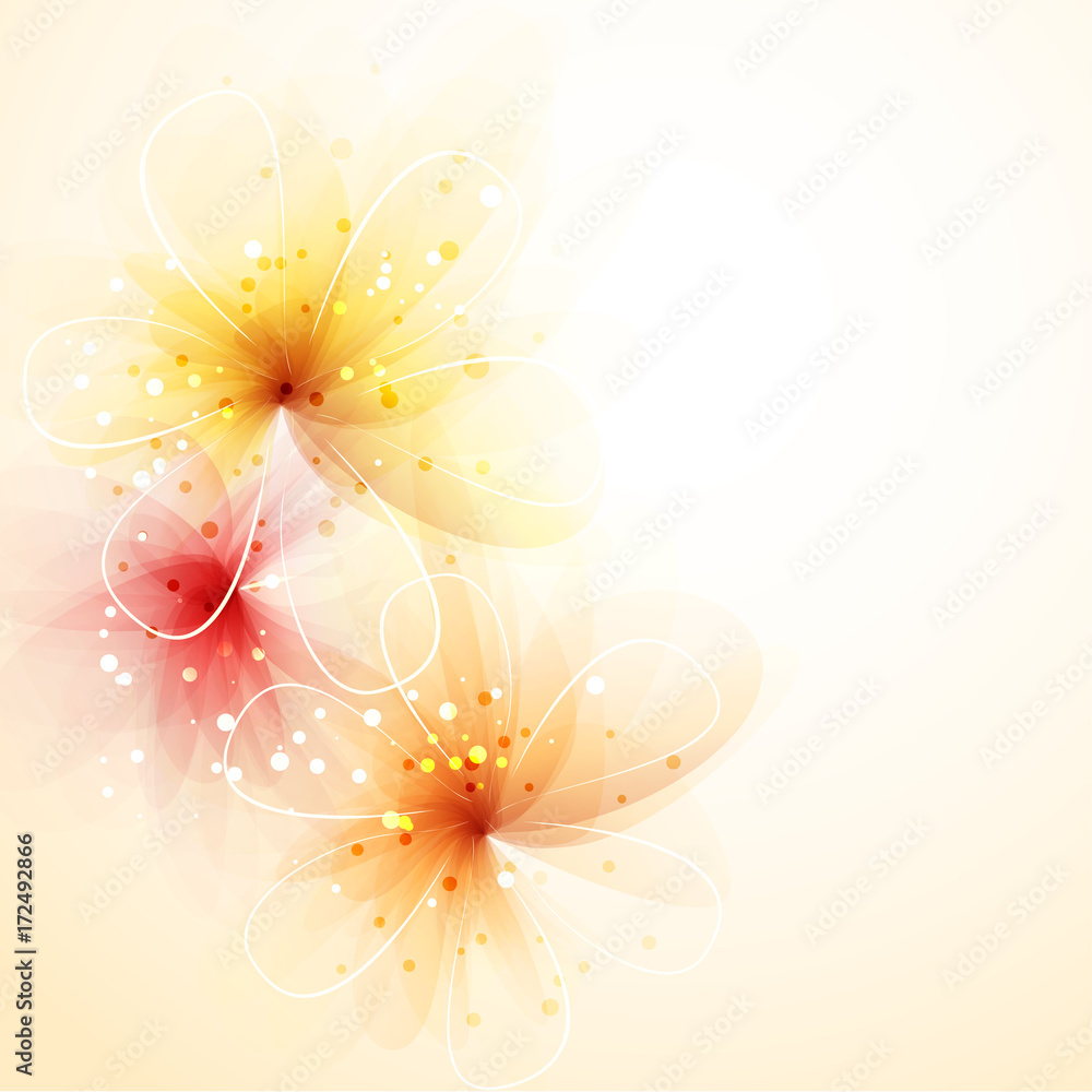 Obraz premium Vector background with flowers