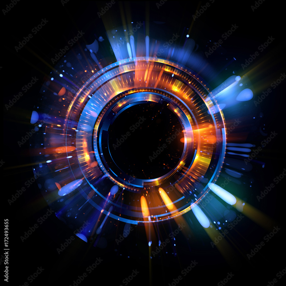 Abstract spacescape, black hole. Star on dark background. Magic explosion star with particles. .Speed of light. Motion blur. Journey to the universe. Lights trail using zoom. light warp speed. Nebula - obrazy, fototapety, plakaty 
