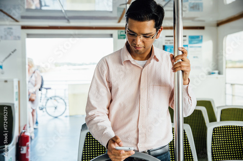 Indian Student Texting photo