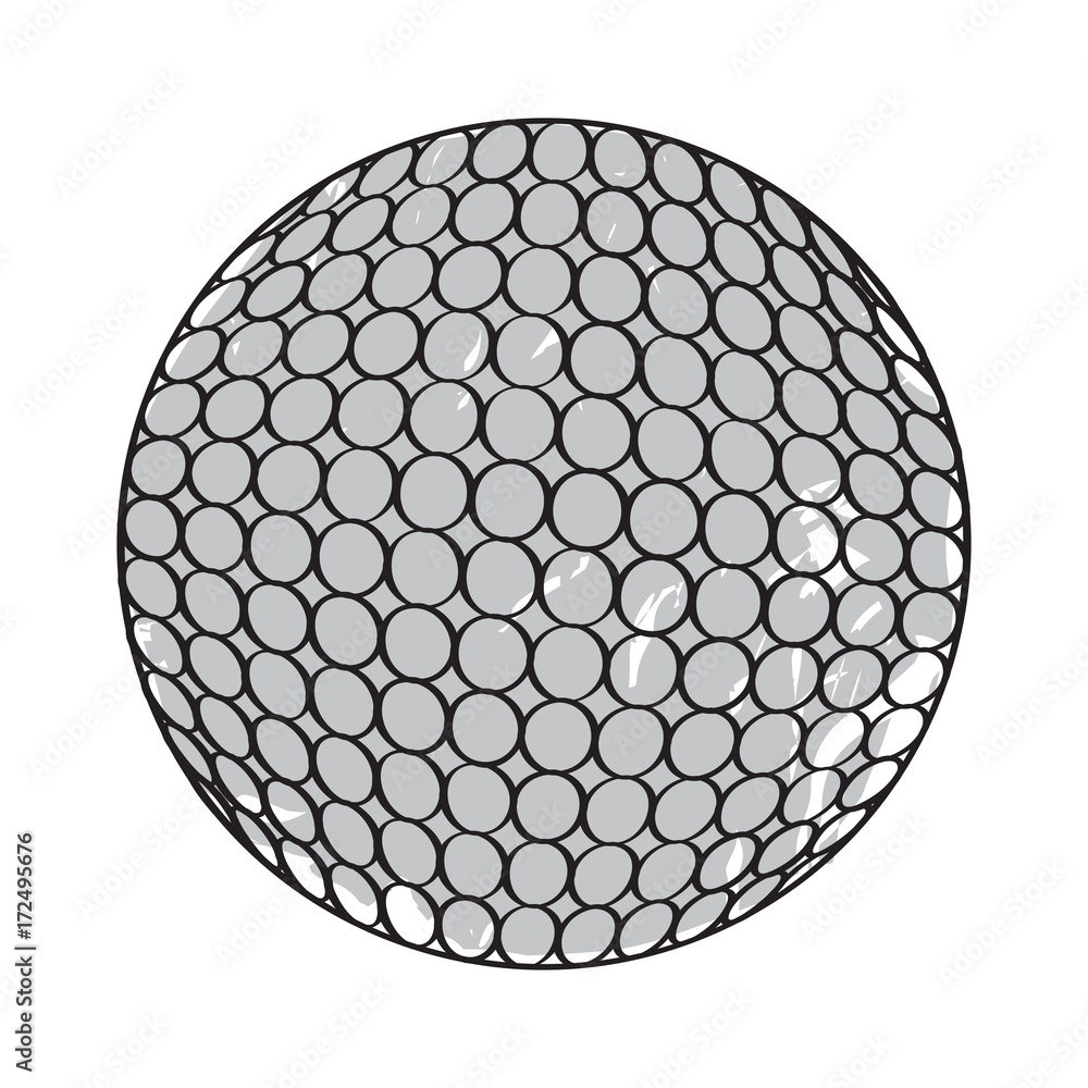 Isolated retro golf ball on a white background, Vector illustration Isolated retro golf ball on a white background, Vector illustration