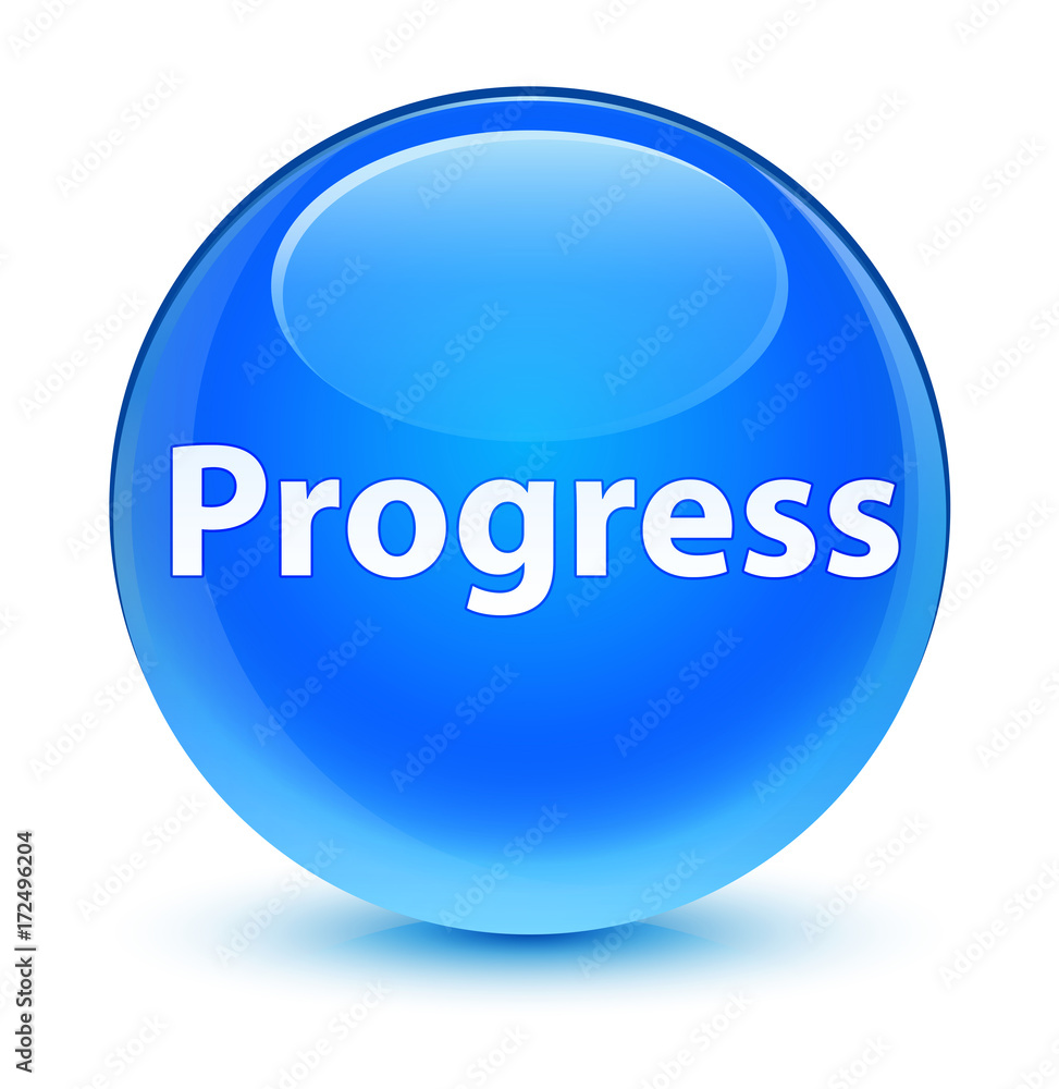 Progress glassy cyan blue round button Progress glassy cyan blue round button