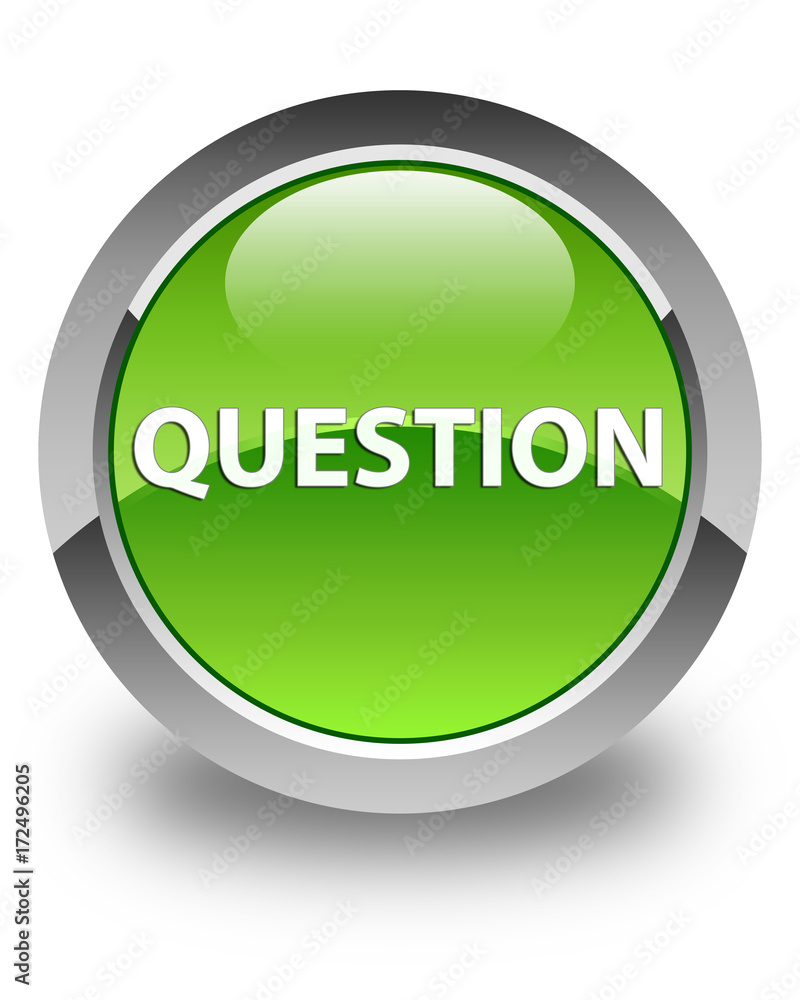 Question glossy green round button Question glossy green round button