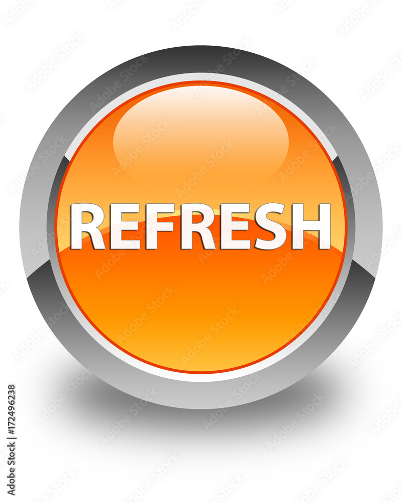 Refresh glossy orange round button Refresh glossy orange round button