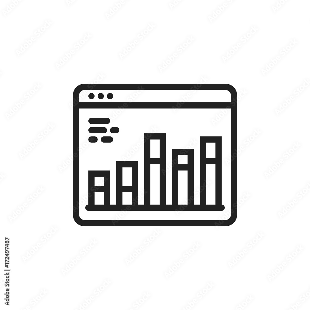 Graph Window Data Vector Line Icon Graph Window Data Vector Line Icon