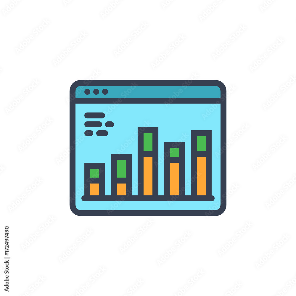 Graph Window Data Vector Line Icon Graph Window Data Vector Line Icon