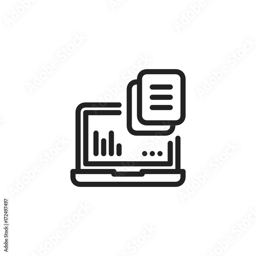 Laptop Data Context Menu Information Vector Line Icon