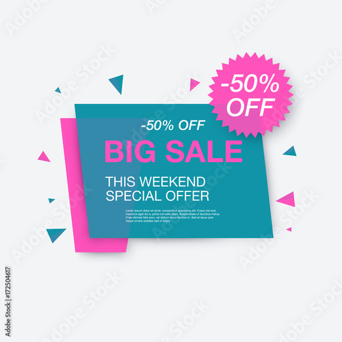 Weekend sale banner, special offer