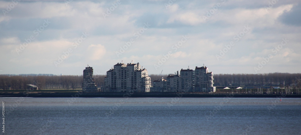 Fototapeta premium Skyline von Breskens an der Westerschelde