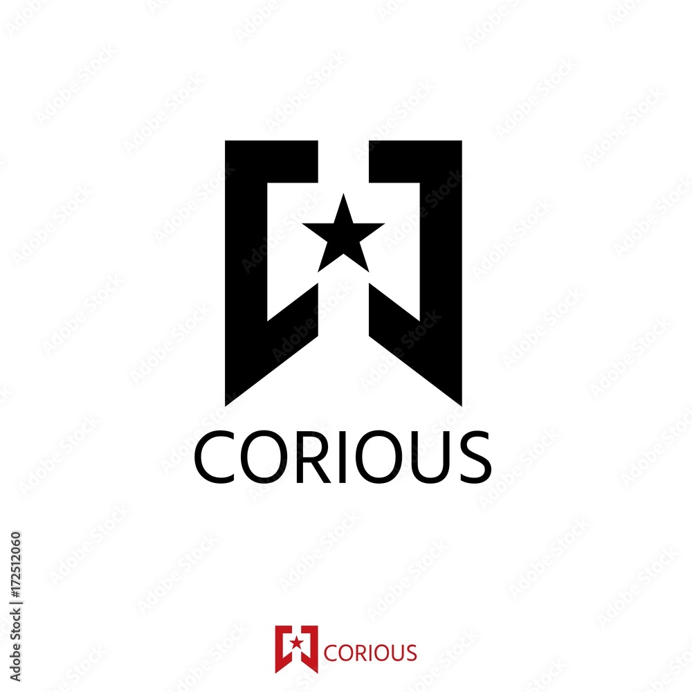 Obraz premium Abstract Box and star logo template for apparel, fashion, service, web, app, etc