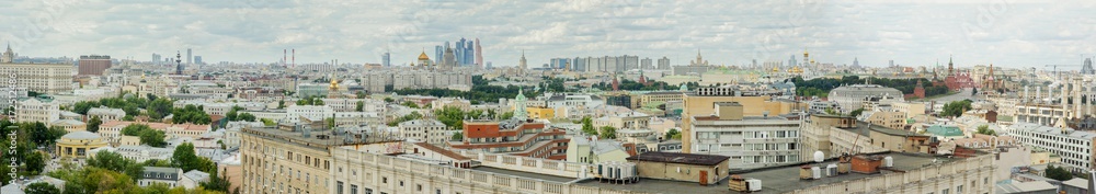 Panorama of Moscow summer view from above