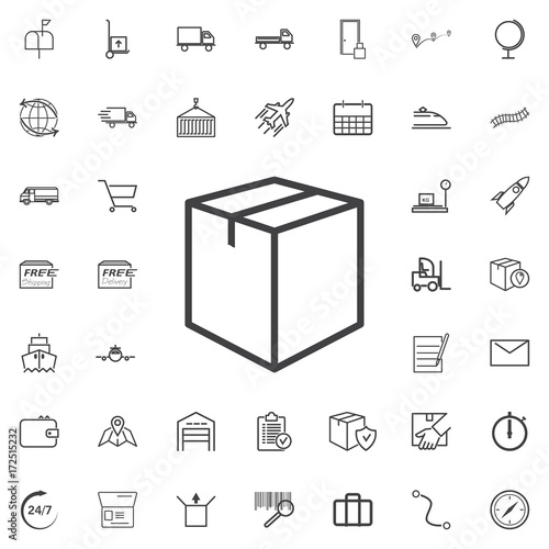 icon box line icon logistics transportation parcel shipping delivery icons set Flat isolated on the white background. Vector illustration.Trendy style for graphic design logo