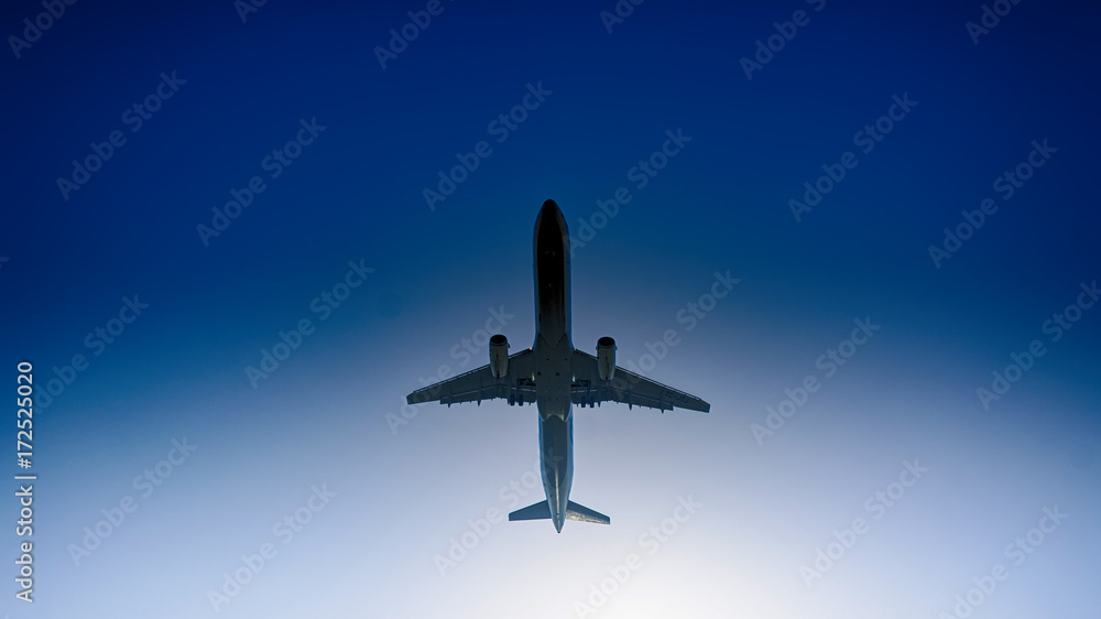Obraz premium passenger plane taking off composition photography