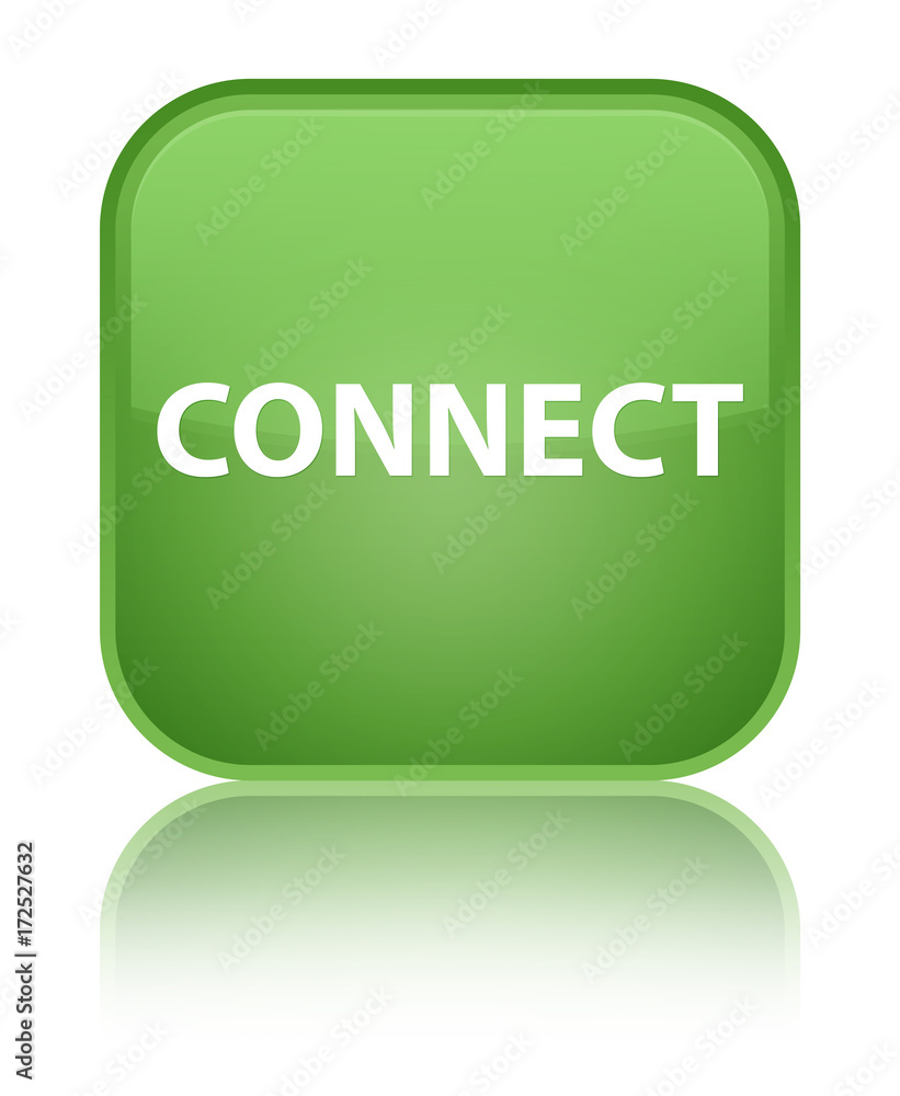 Connect special soft green square button Connect special soft green square button