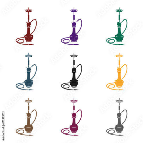 Hookah icon in black style isolated on white background. Turkey symbol stock vector illustration.