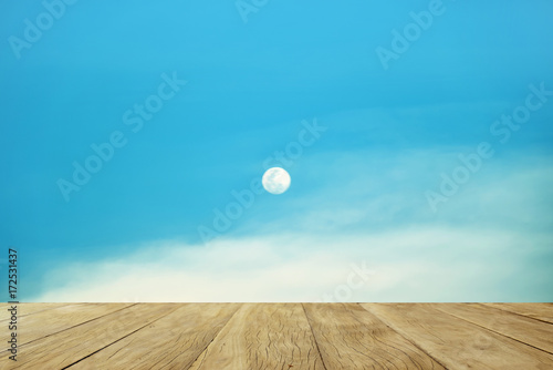 Cloud sky with moon nature background © หอมกลิ่น กล้วยไม้