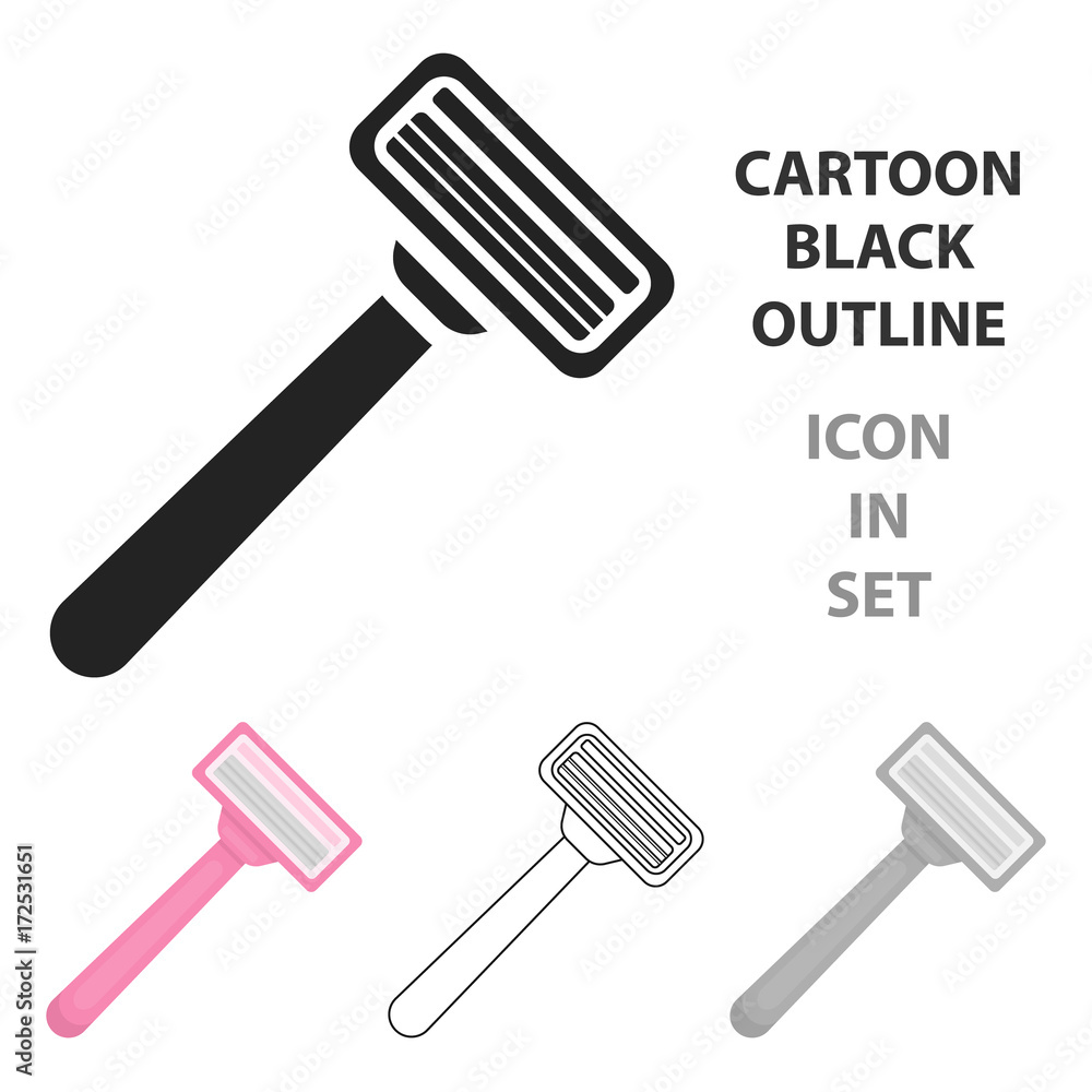 Safety Razor Symbol Safety razor icon in cartoon style isolated on white background ...