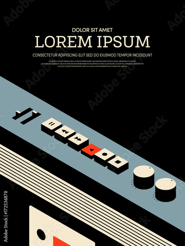 Music retro vintage radio poster template poster background