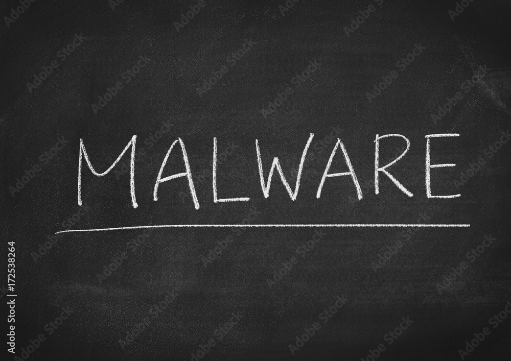 Obraz premium malware concept word on a blackboard background