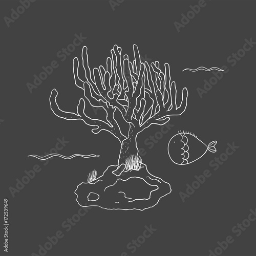 Vector of underwater creatures