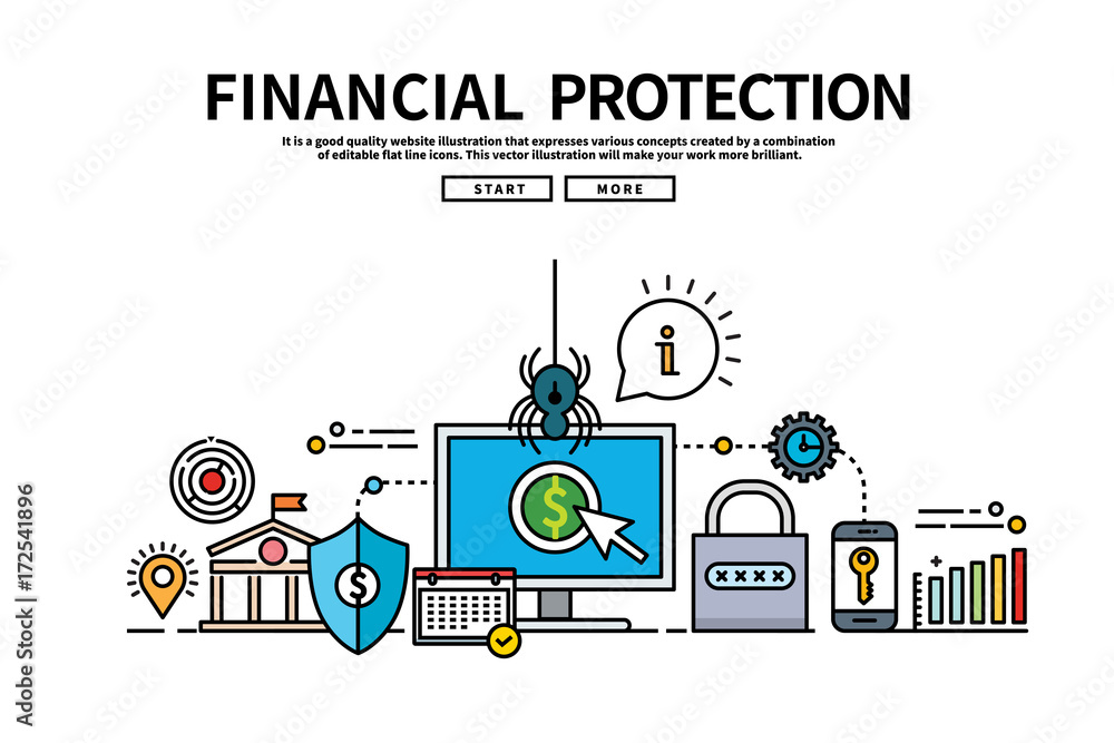 Flat line vector editable graphic illustration, business finance concept, online banking Flat line vector editable graphic illustration, business finance concept, online banking