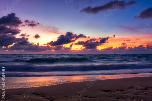 Sunrise sky on the beach.