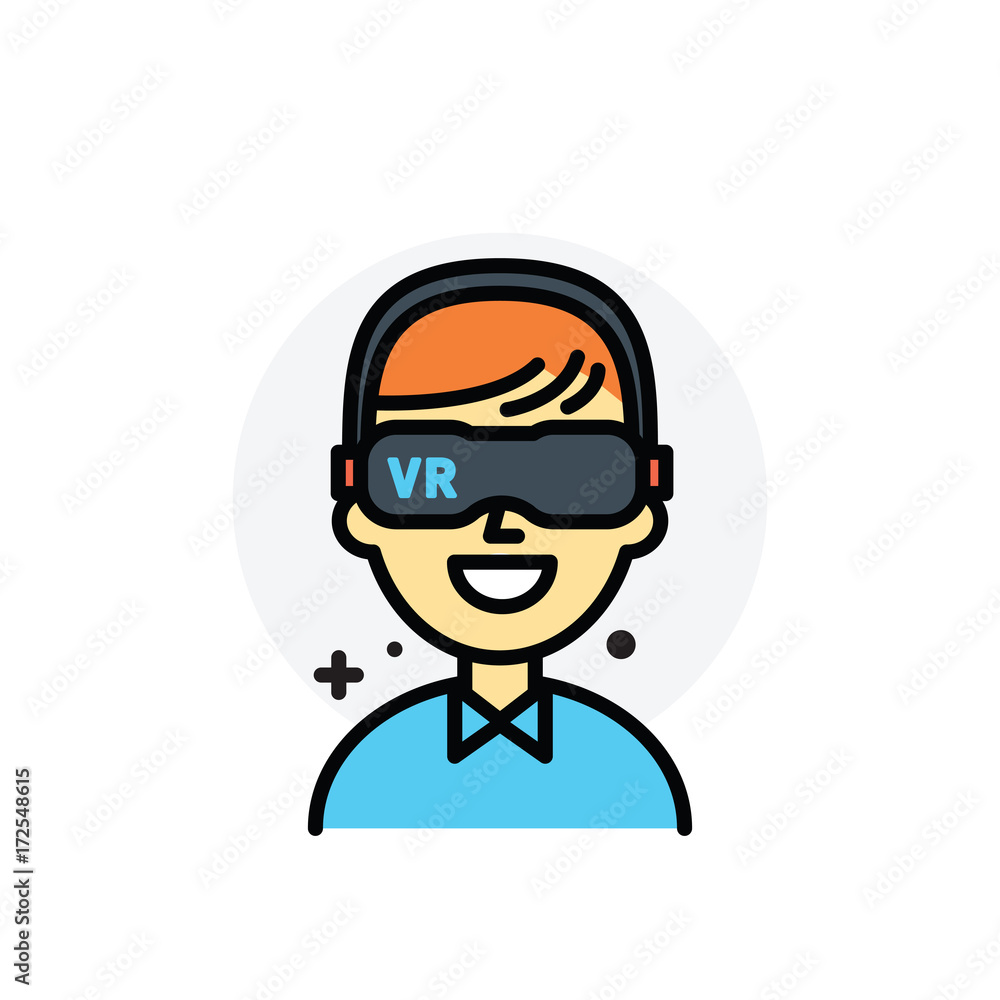 Virtual reality concept Isolated Line Vector Illustration editable Icon
