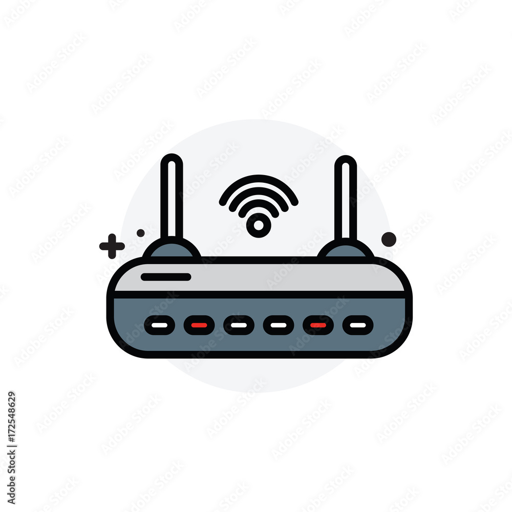 router concept Isolated Line Vector Illustration editable Icon router concept Isolated Line Vector Illustration editable Icon