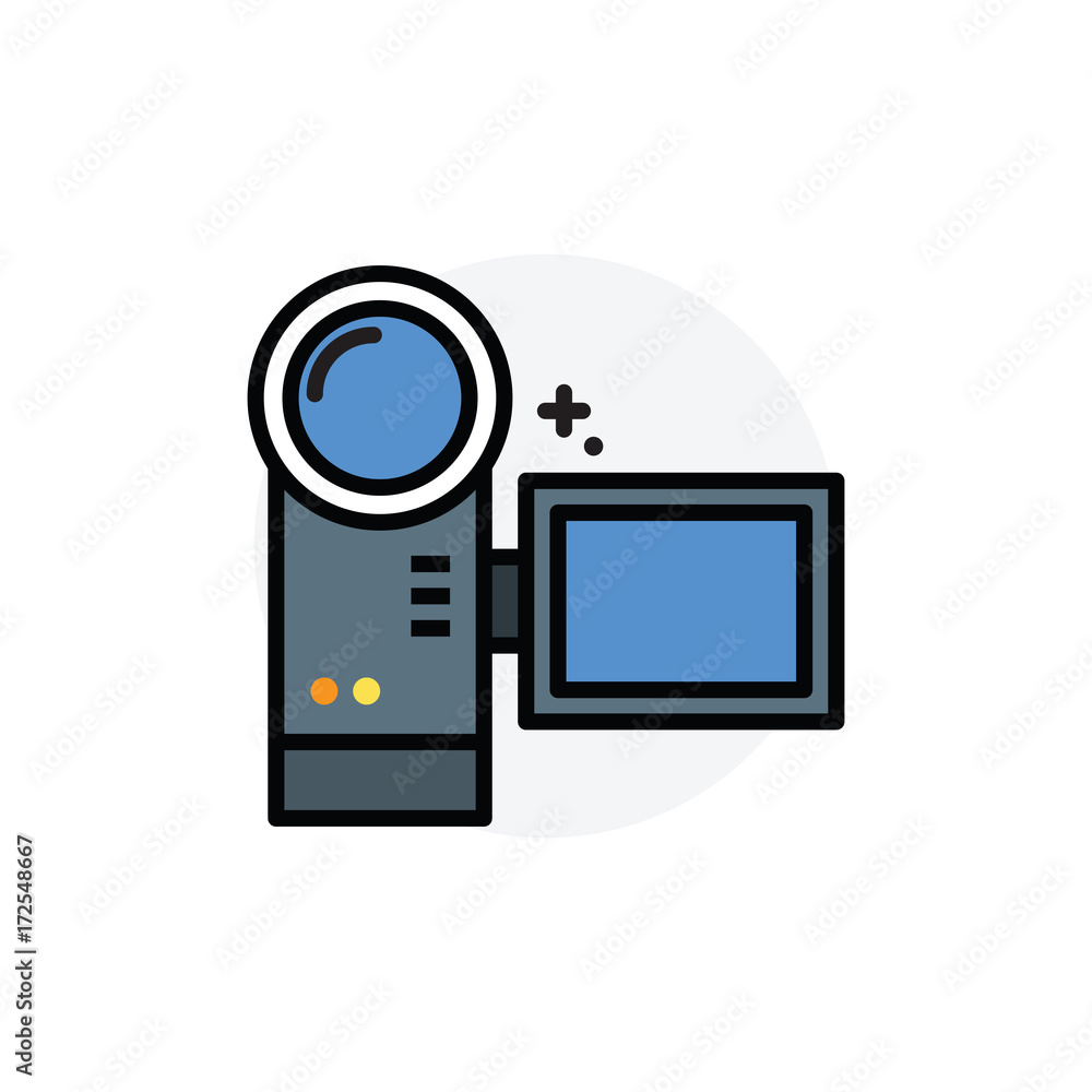 Naklejka premium camcorder concept Isolated Line Vector Illustration editable Icon